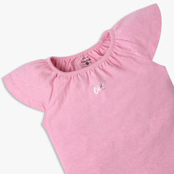 Girls Regular Fit Solid Crew Neck T-Shirt