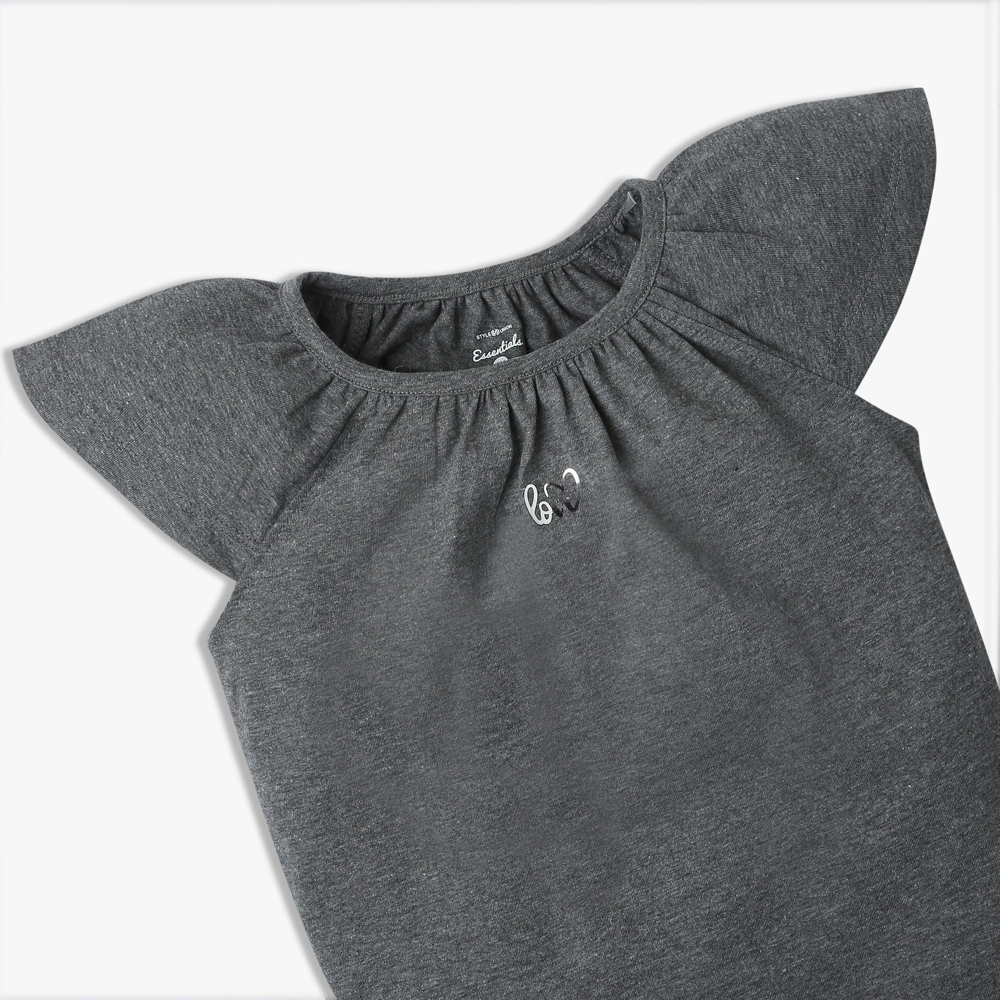 Girls Regular Fit Solid Crew Neck T-Shirt