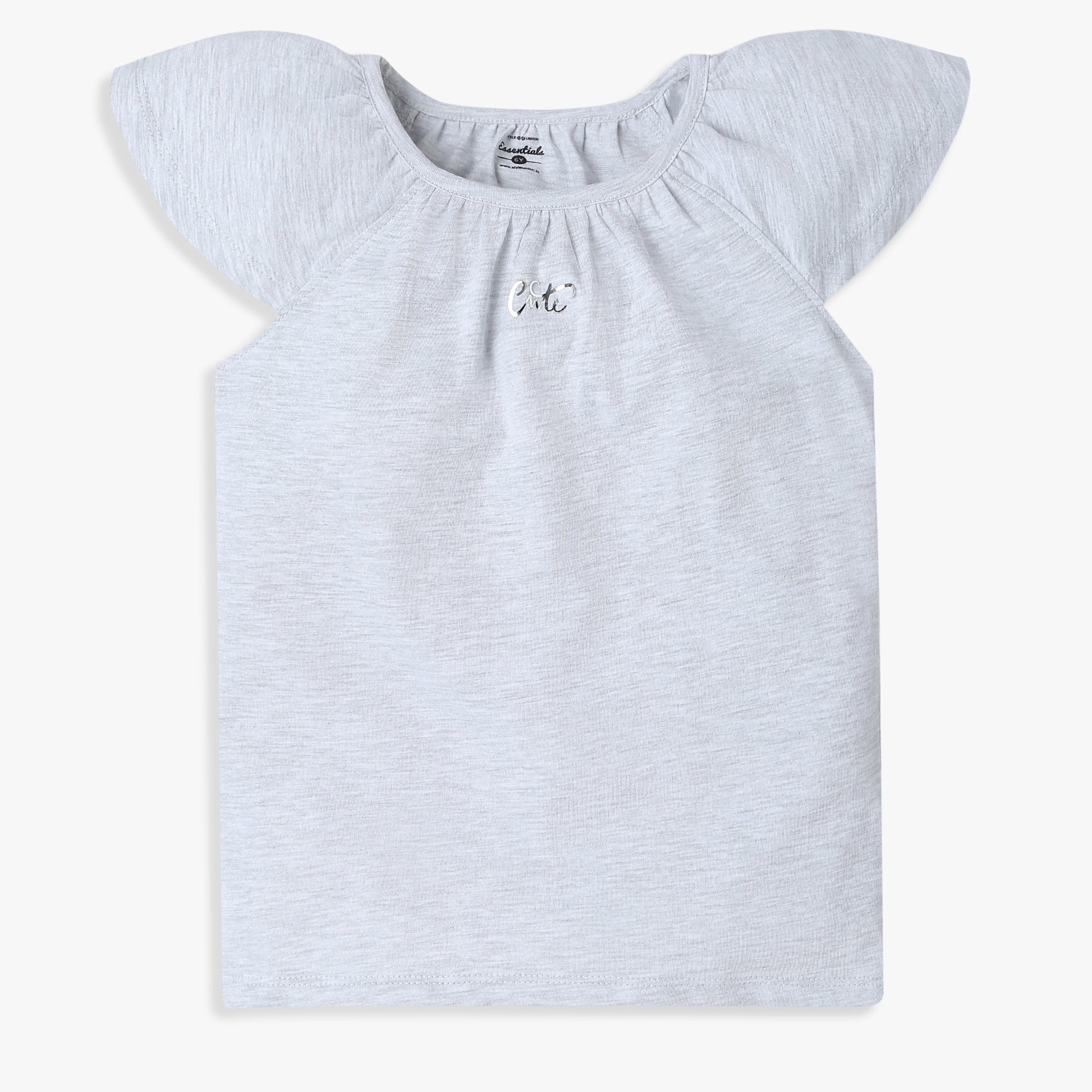 Girls Regular Fit Solid Crew Neck T-Shirt