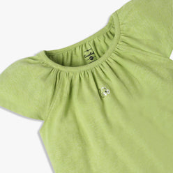 Girls Regular Fit Solid Crew Neck T-Shirt