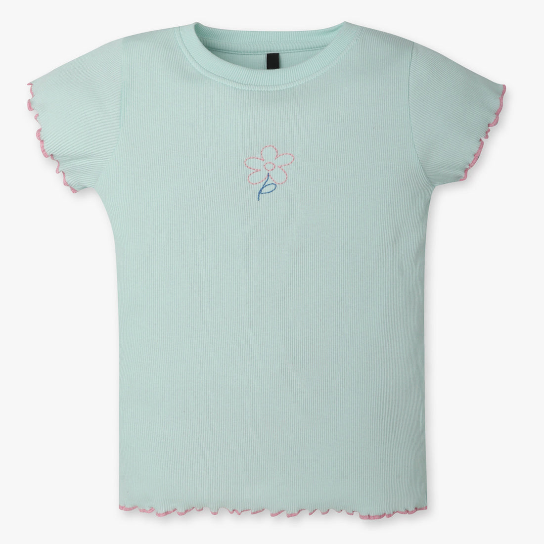 Girls Regular Fit Solid Crew Neck T-Shirt