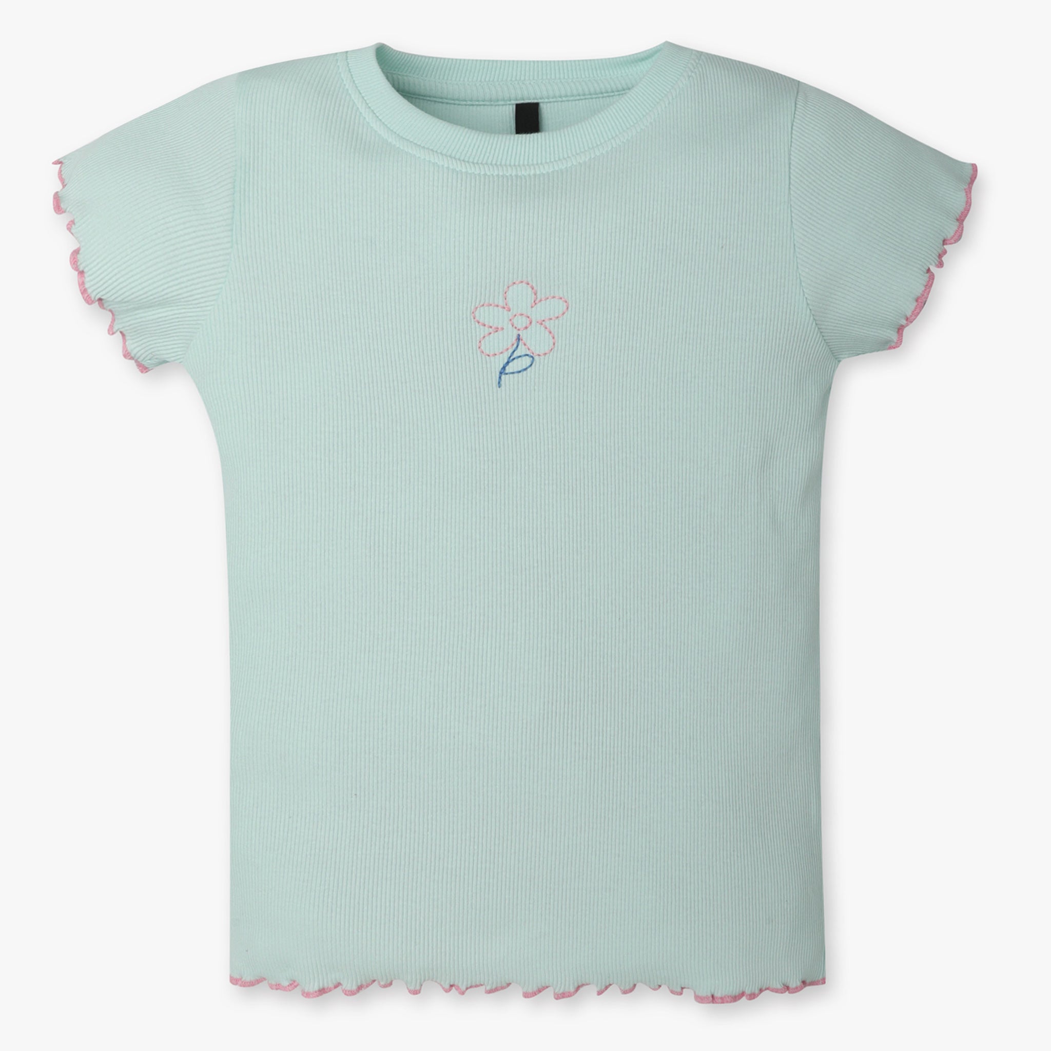 Girls Regular Fit Solid Crew Neck T-Shirt