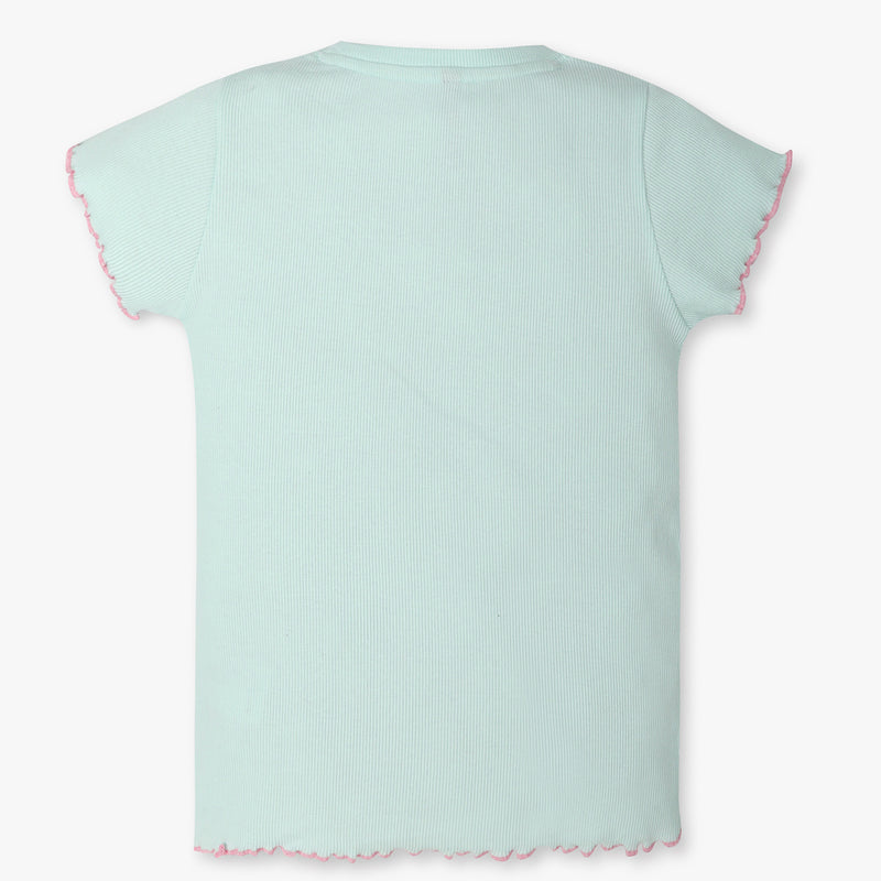 Girls Regular Fit Solid Crew Neck T-Shirt