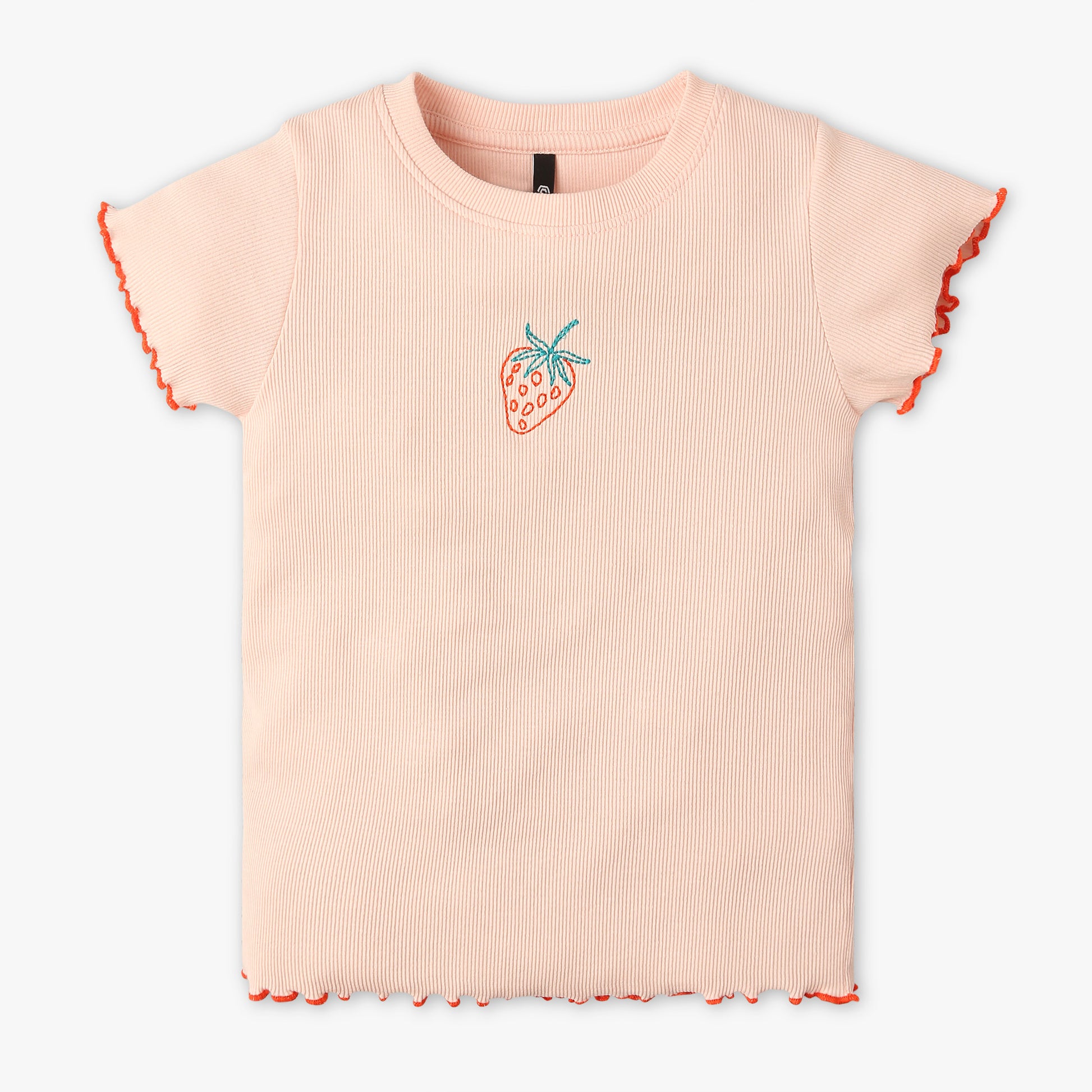 Girls Regular Fit Solid Crew Neck T-Shirt