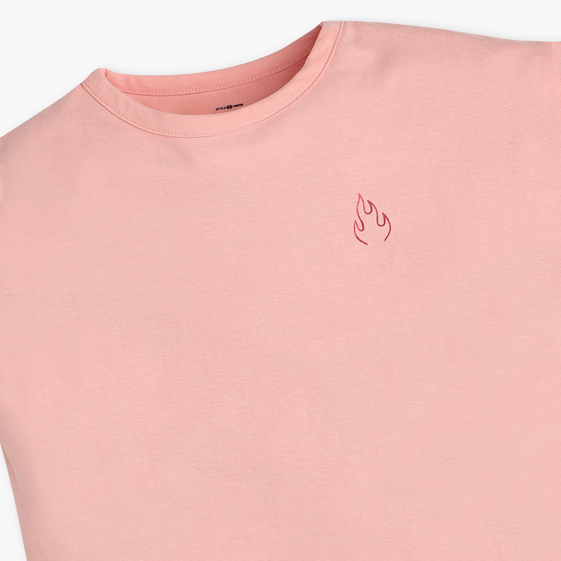 Buy Girls Regular Fit Solid Short Sleeve T-Shirt  - Style Union