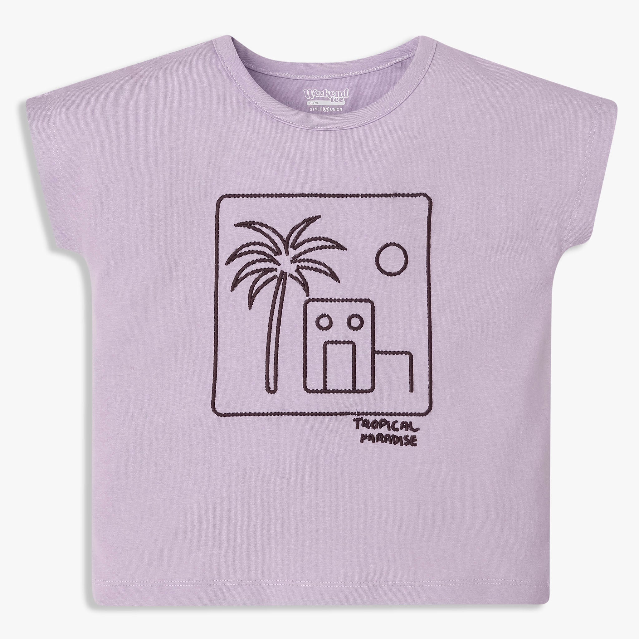 Girls Cotton Graphic Weekend T-Shirt 