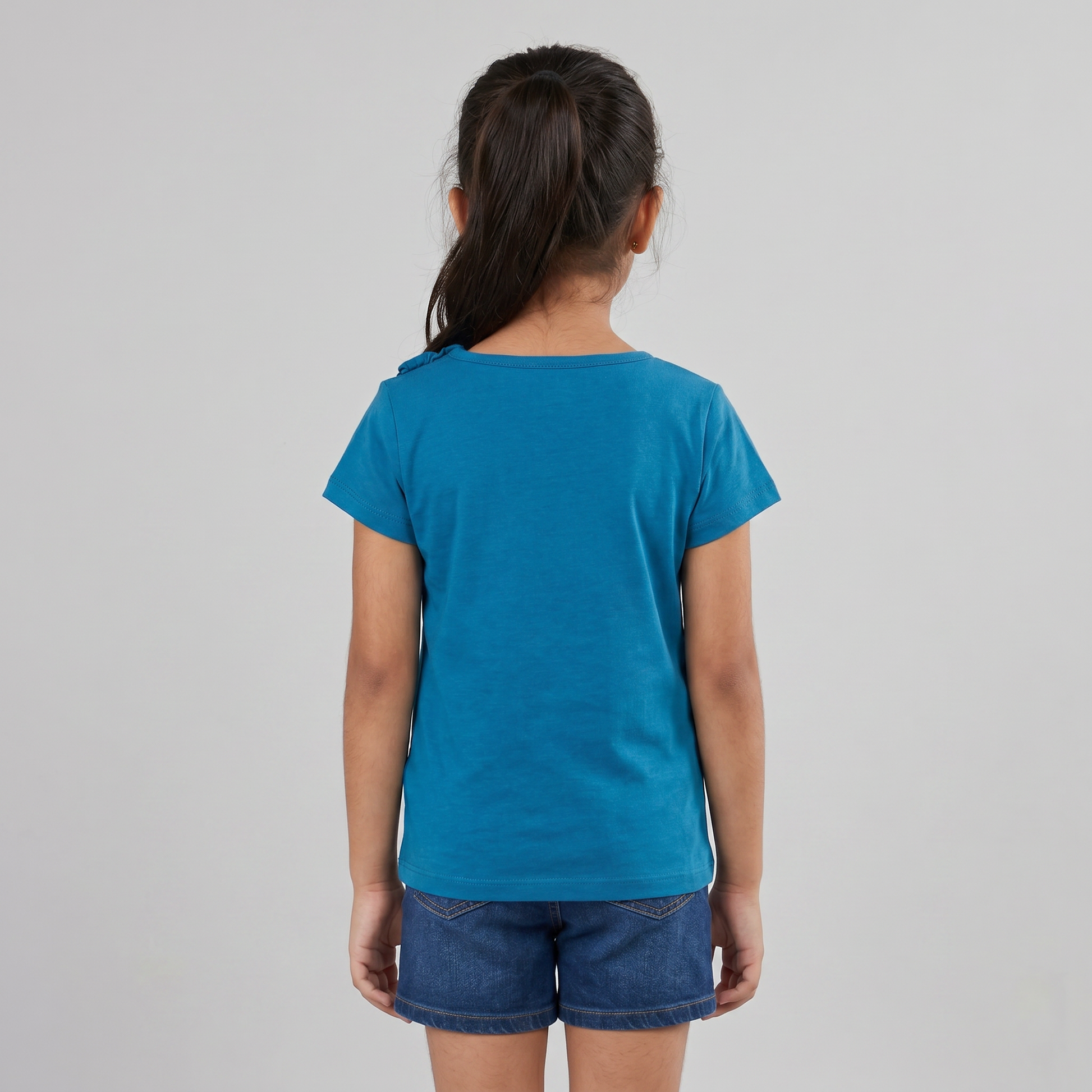 Girls Cotton Crew Neck T-Shirt
