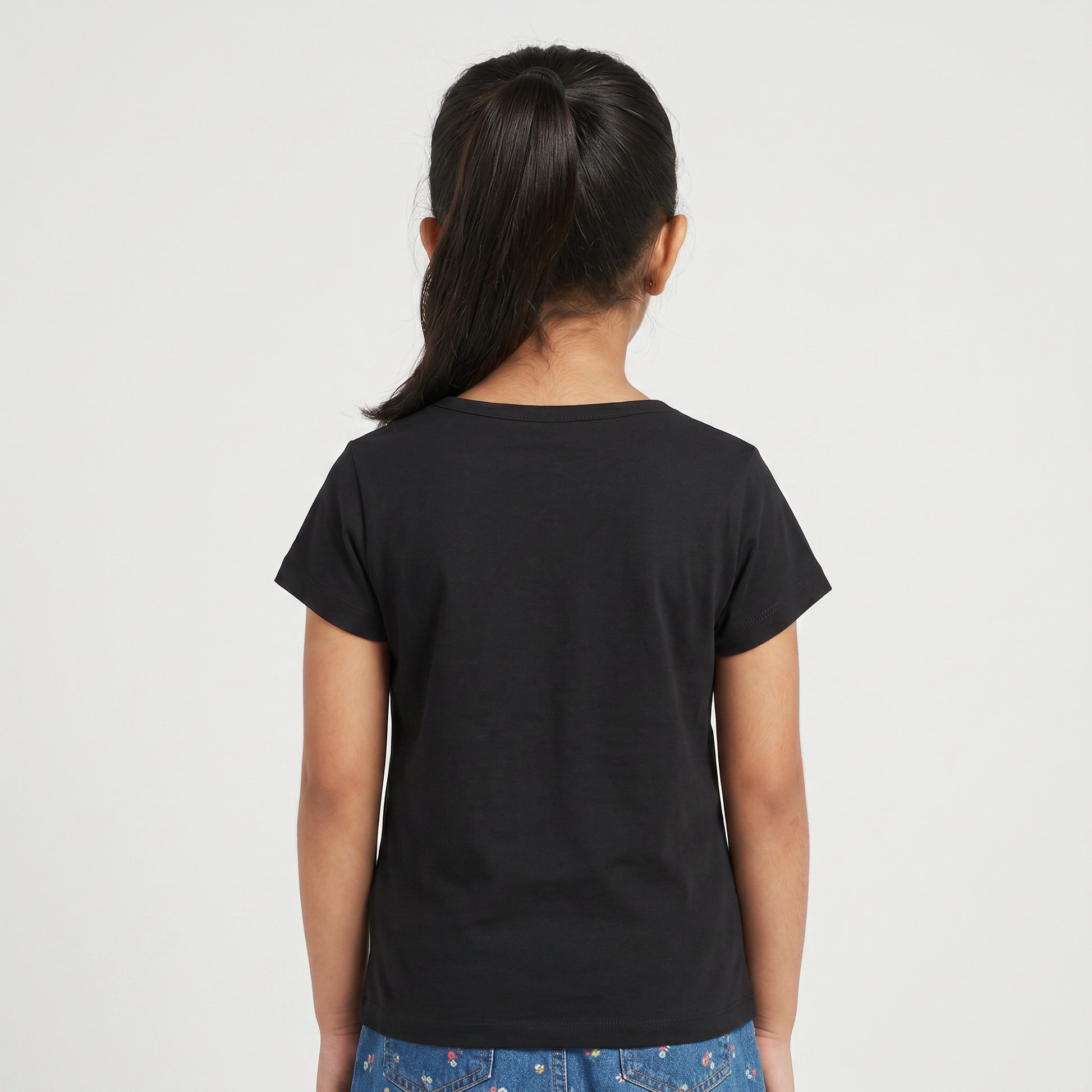 Girls Cotton Crew Neck T-Shirt