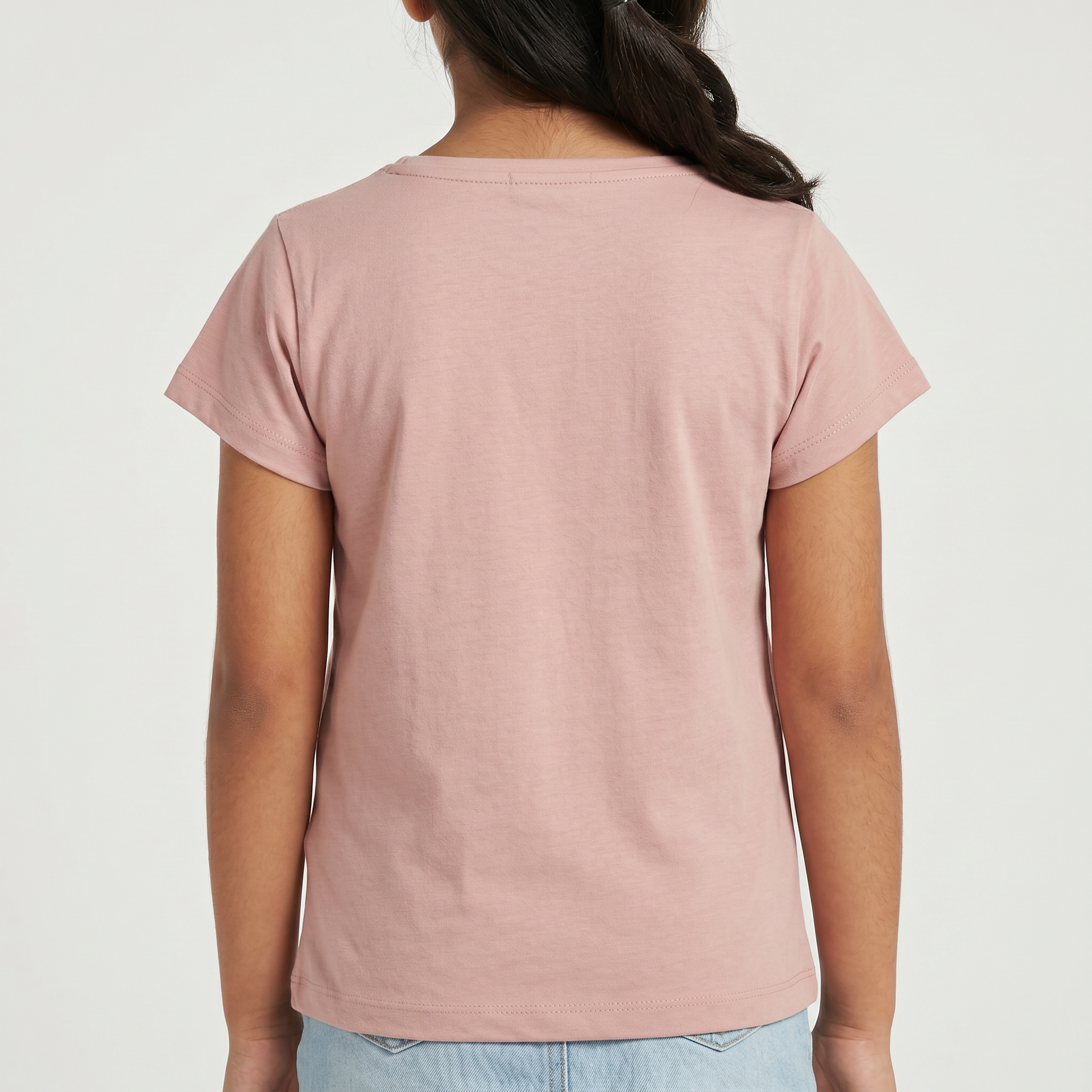 Girls Cotton Crew Neck T-Shirt
