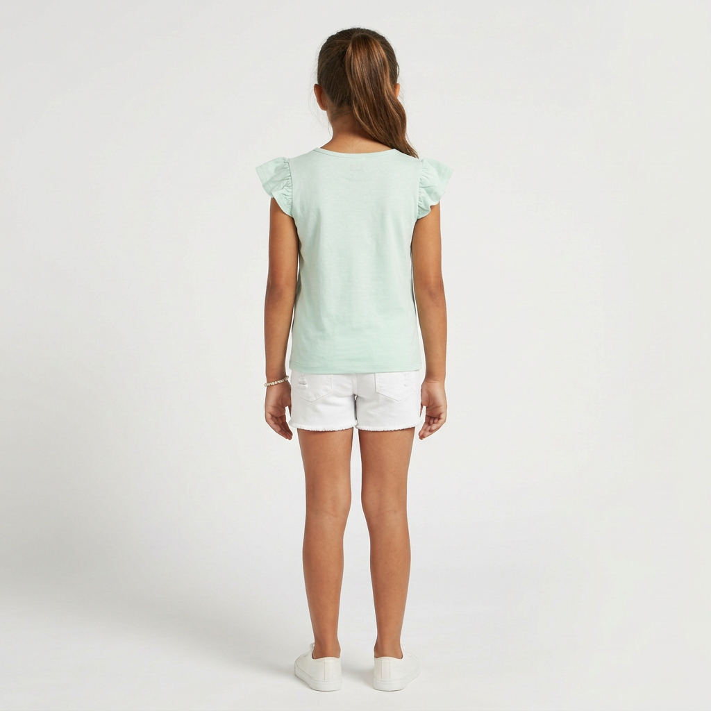 Girls Cotton Solid T-Shirt
