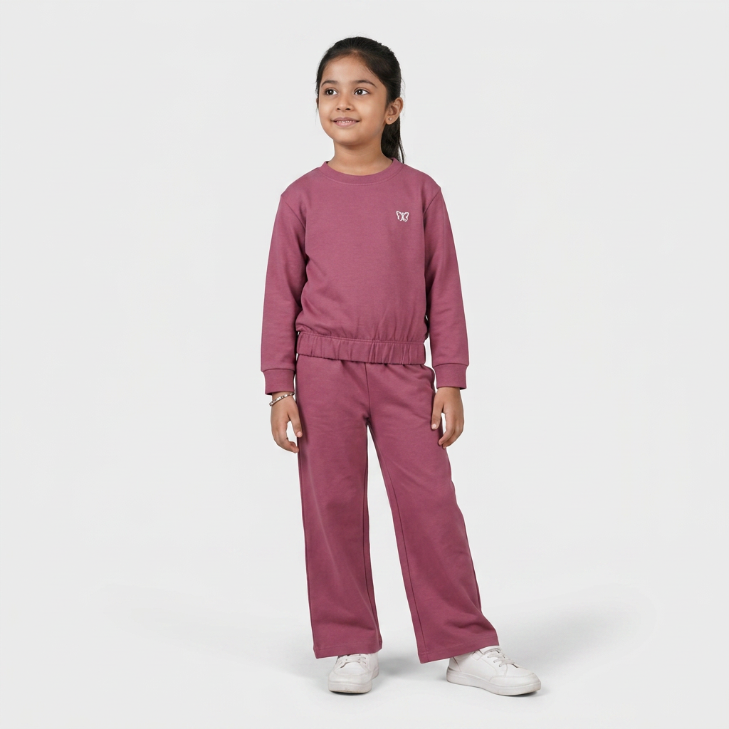 Girls Cotton Mid Rise Trackpants