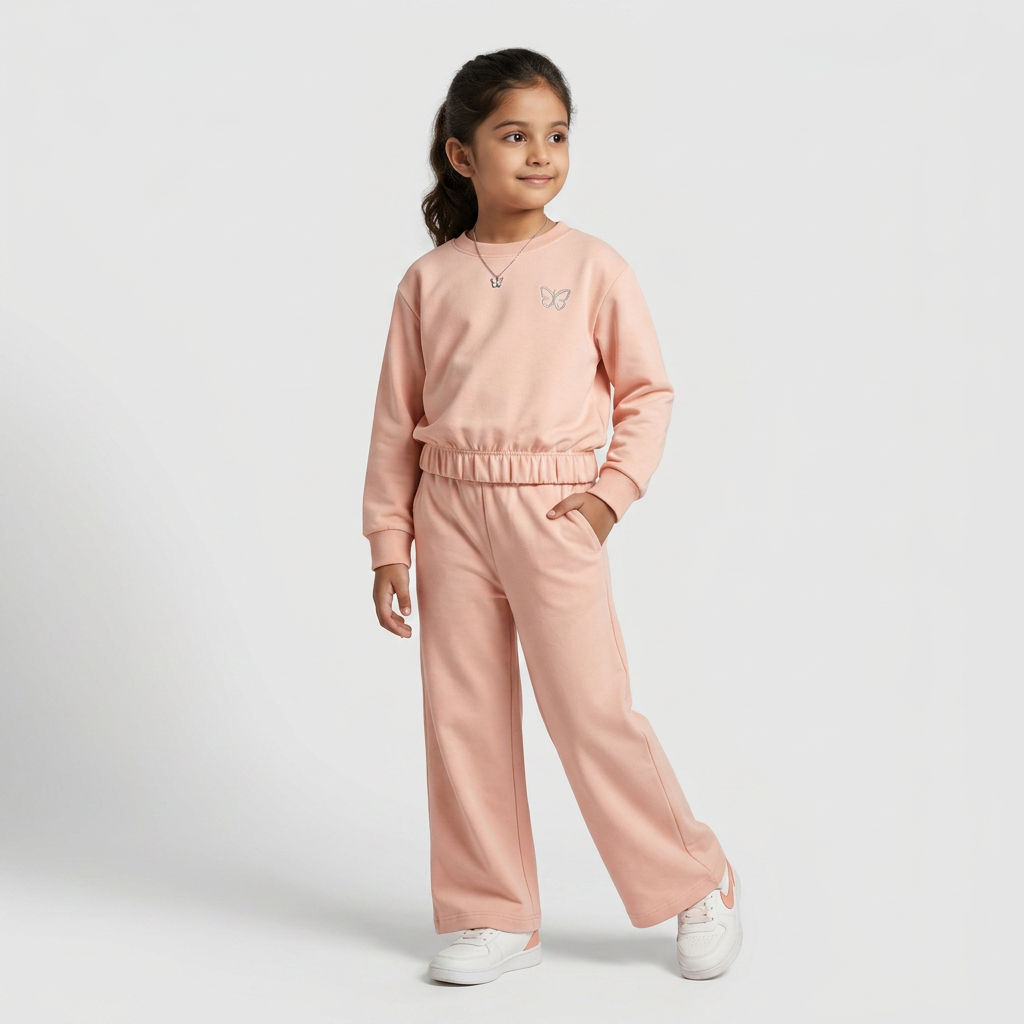 Girls Cotton Mid Rise Trackpants
