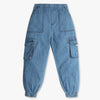 Girls Printed Fully Elasted with Side Pocket Denim Joggers