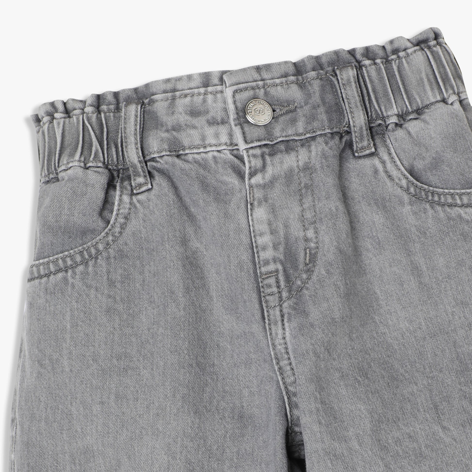 Slouch Fit Solid Ankle Length Mid Rise Pants