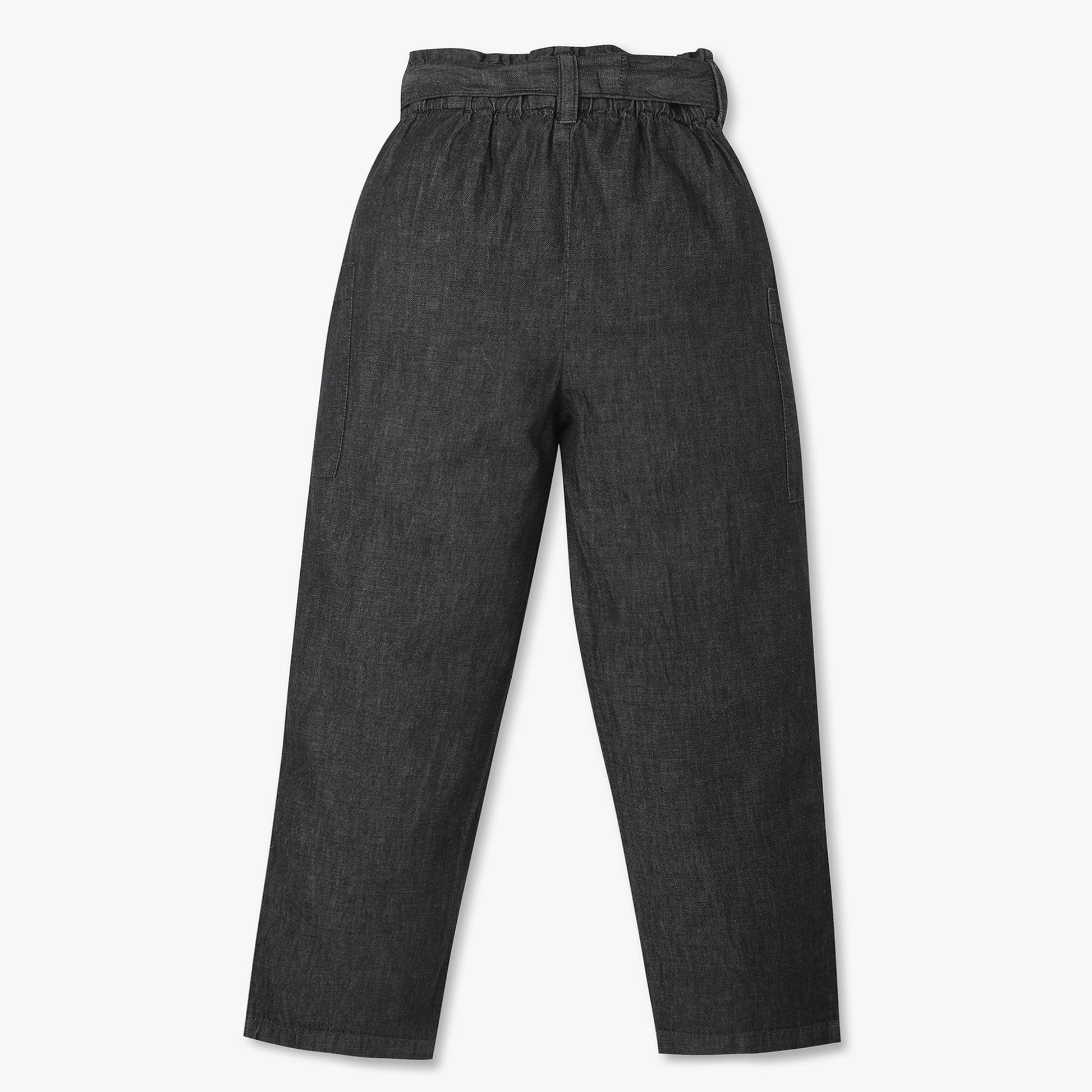 Girls Regular Fit Ankle Length Solid Mid Rise Pants