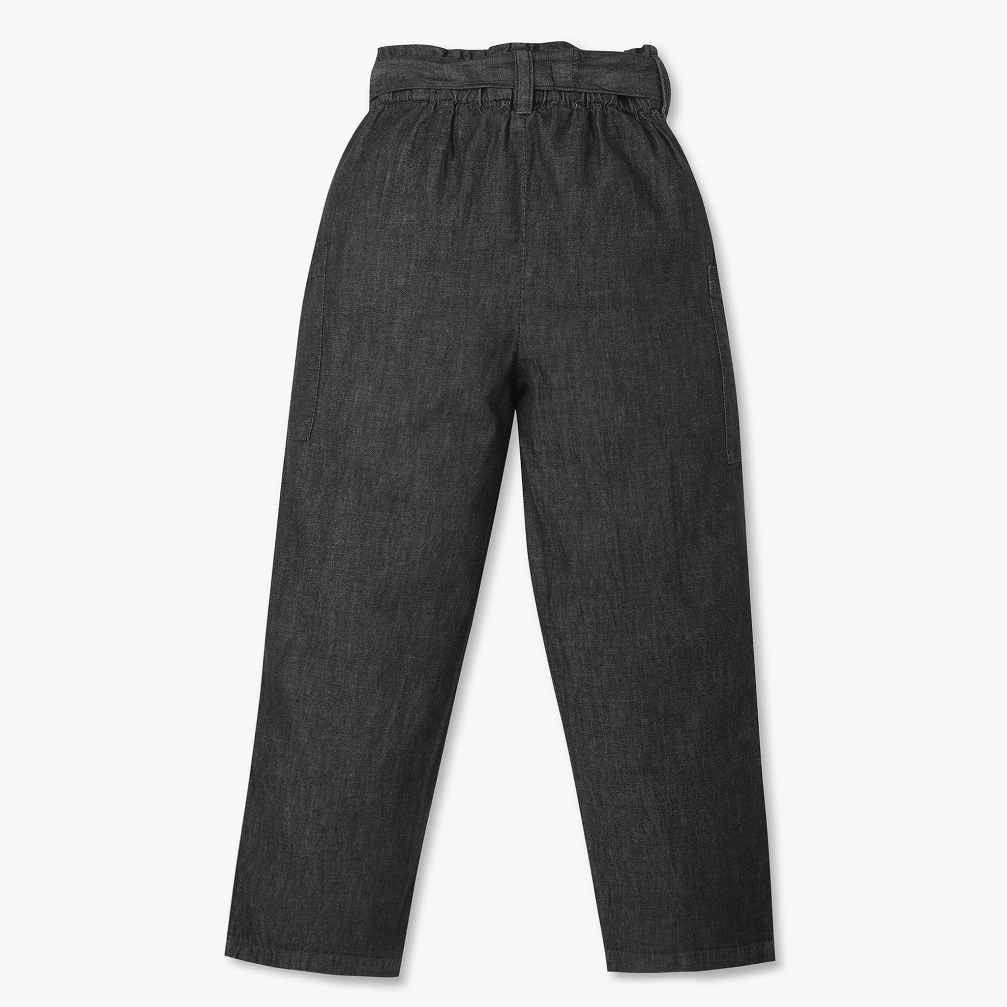 Girls Regular Fit Ankle Length Solid Mid Rise Pants