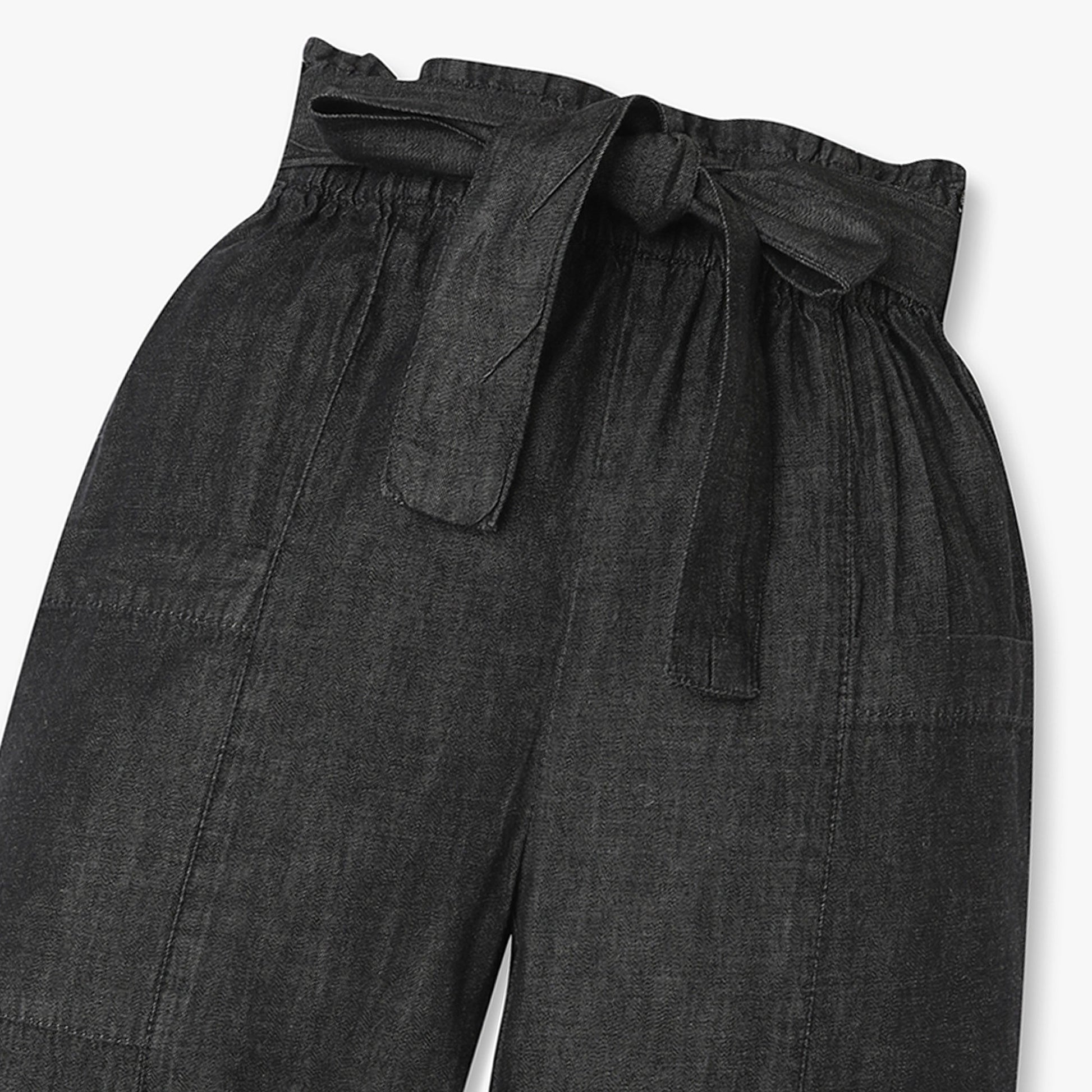 Girls Regular Fit Ankle Length Solid Mid Rise Pants