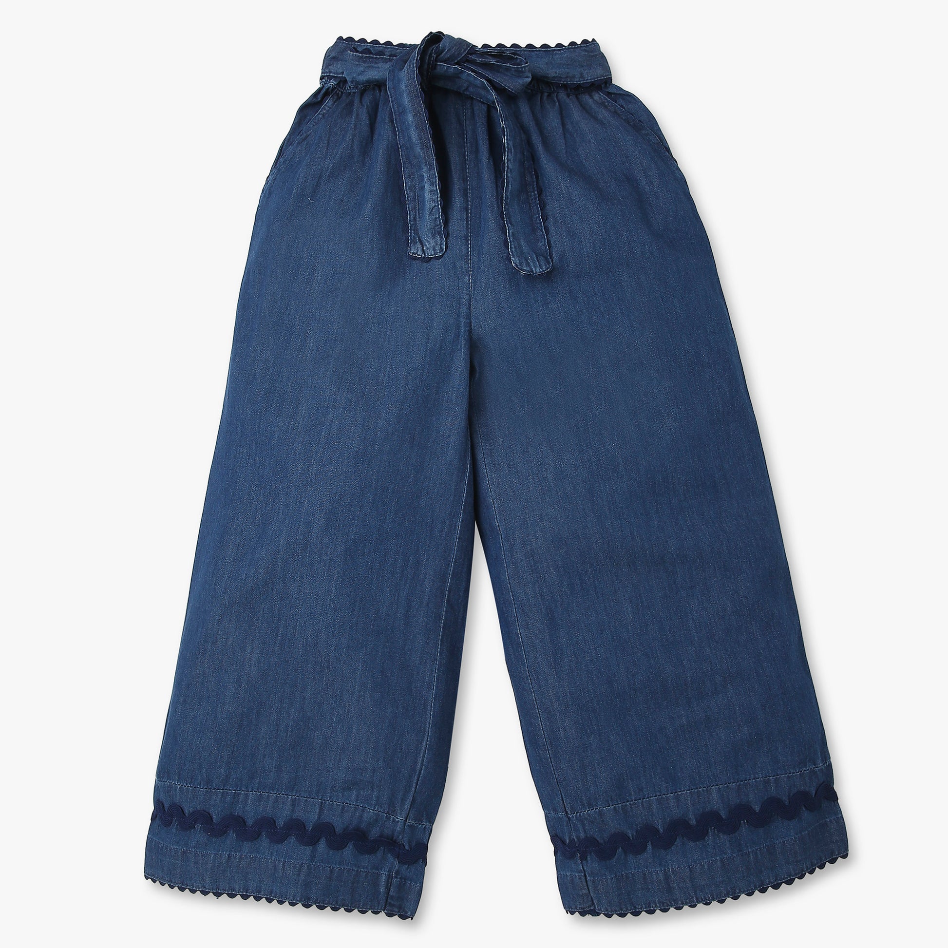 Girls Elasticated Waist Band Palazzo With Belt