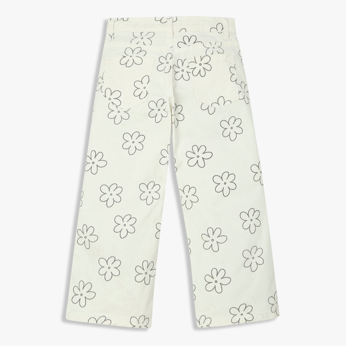 Girls Straight Fit Printed Denim