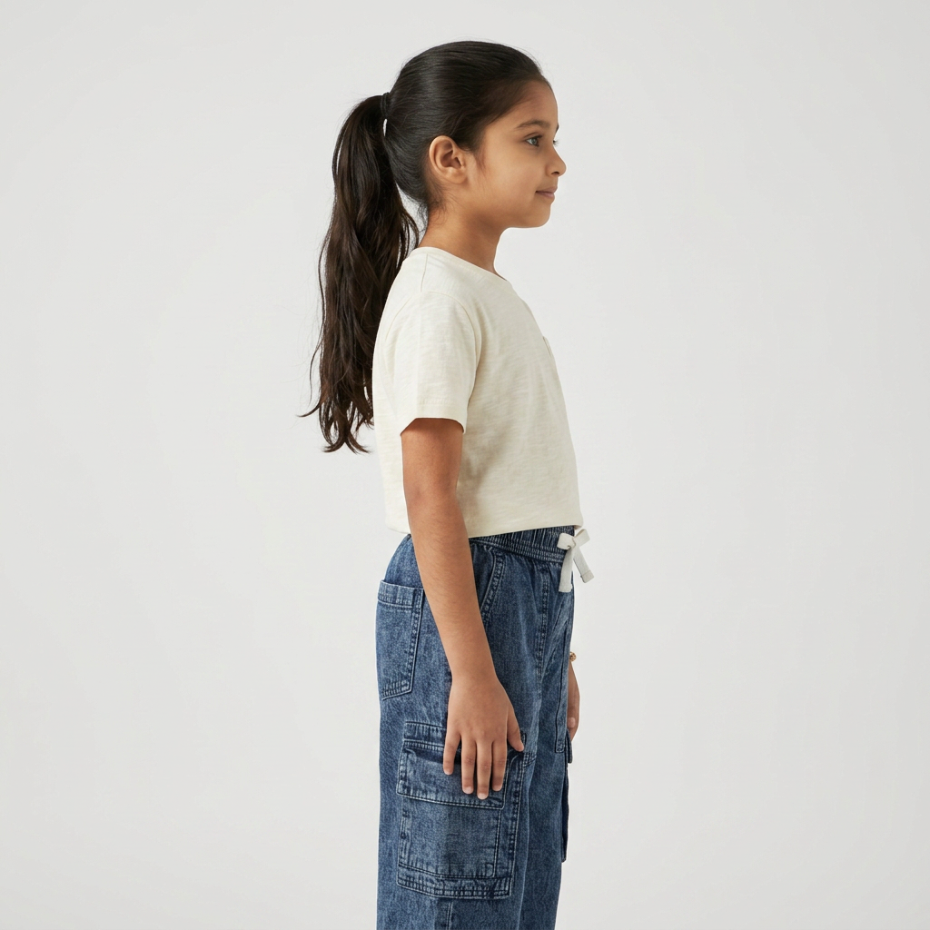 Girls Cotton Denim Palazzo