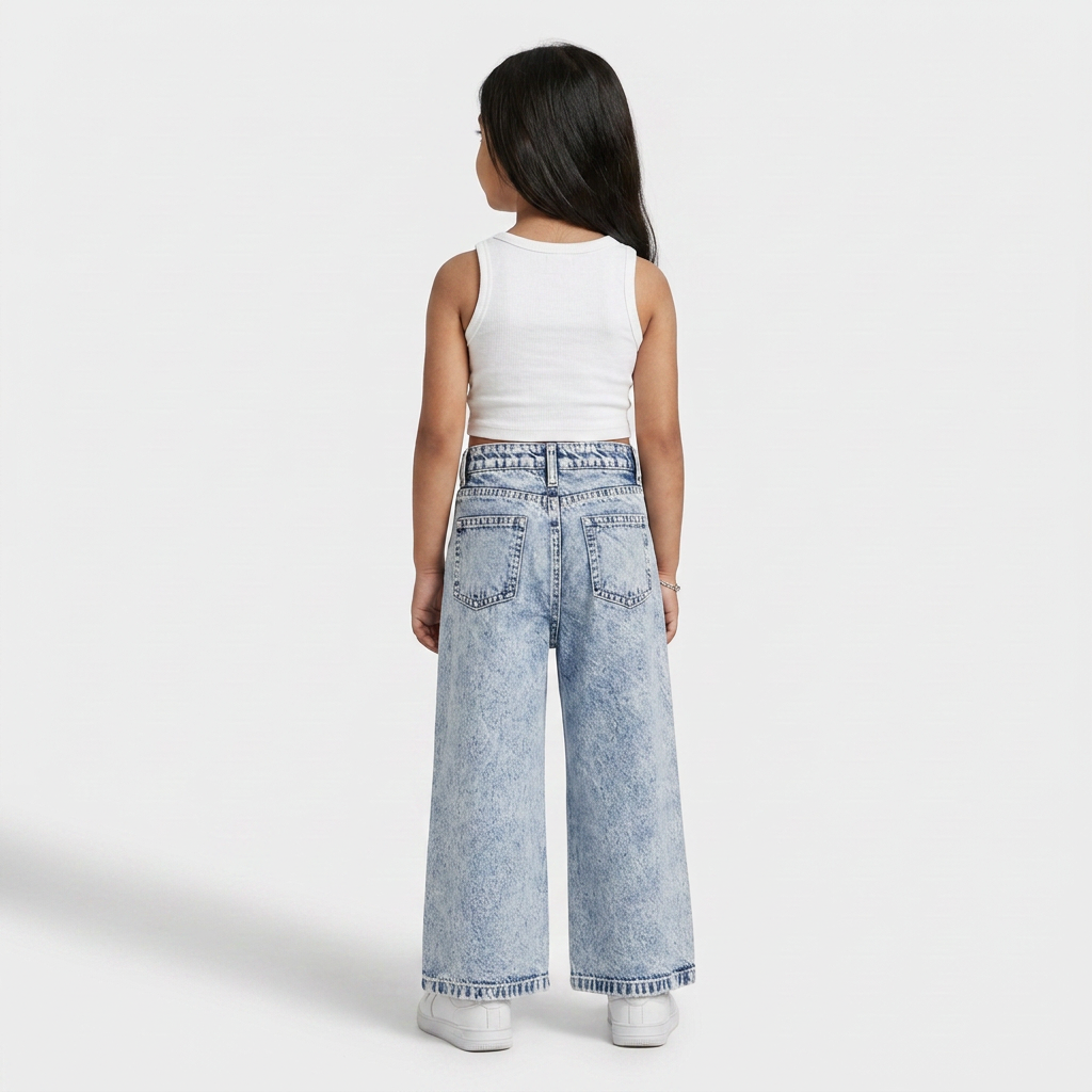 Girls Cotton Embellished Fashion Denim