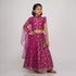 Girls Carrot Crop Printed Top with Skirt with Dupatta Set