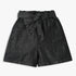 Girls Above Knee Elasticated Paper Bag Waist with Free Belt and Wide Leg Black Shorts