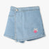 Girls Denim Short with Star Sequins Patch