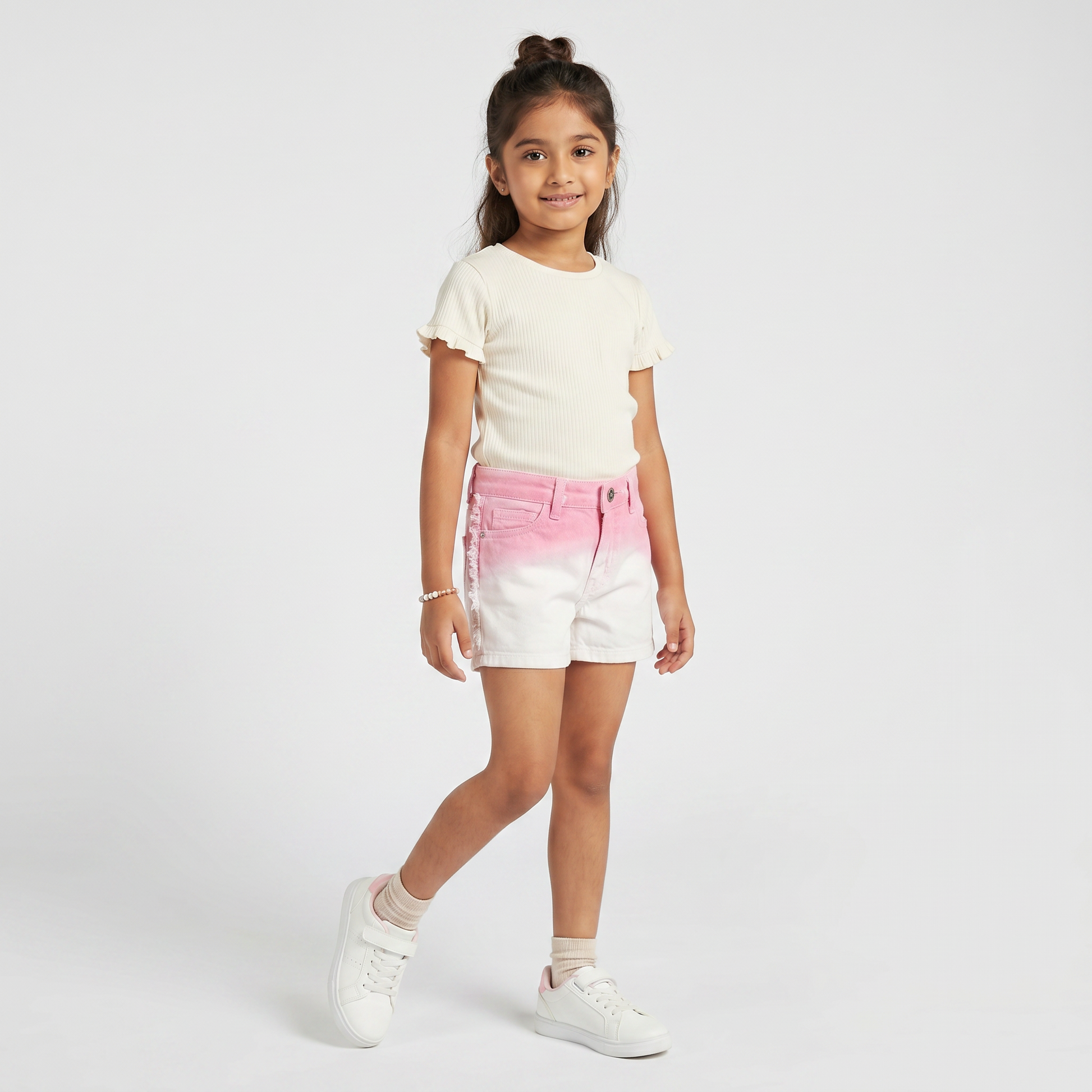 Girls Colored Denim Shorts