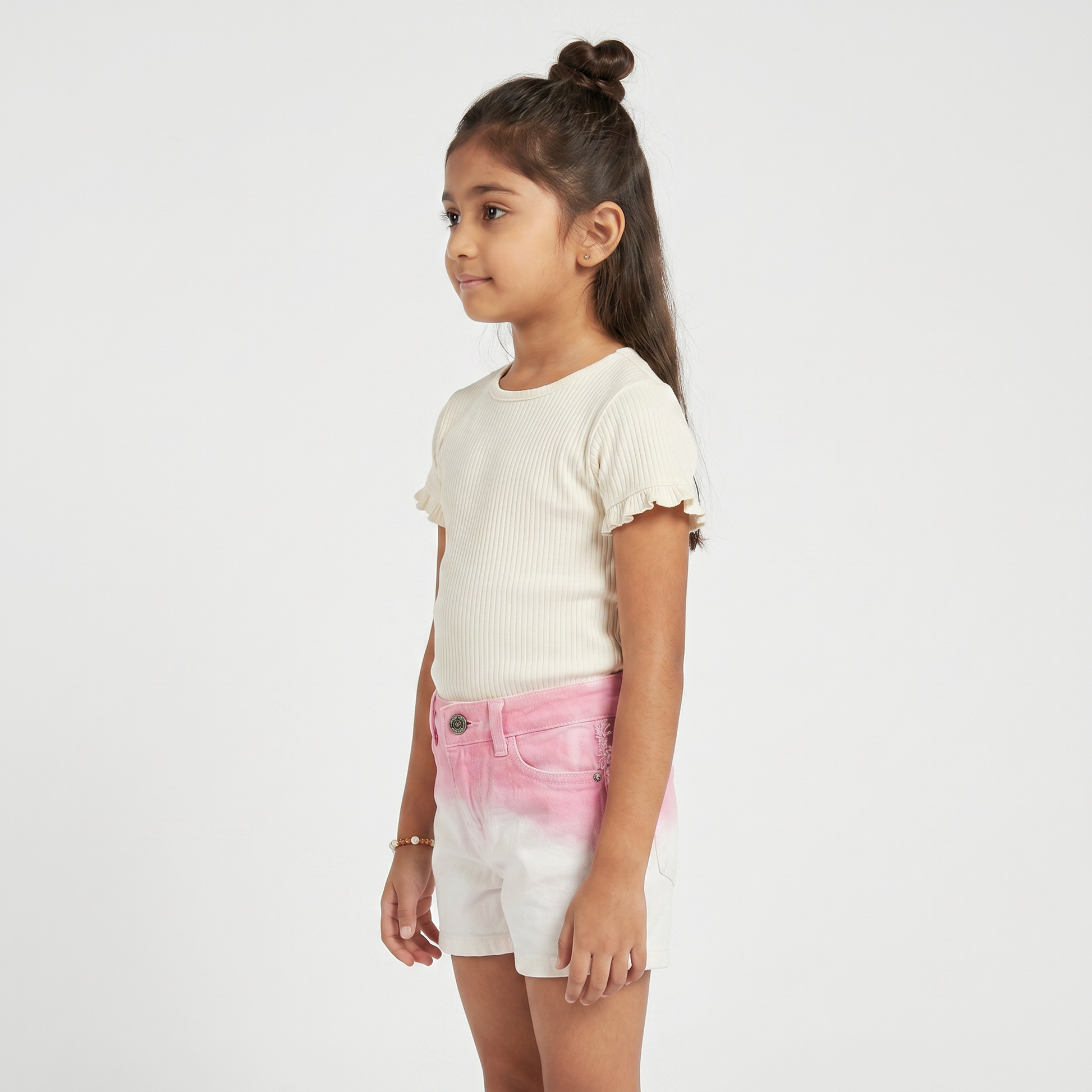 Girls Colored Denim Shorts