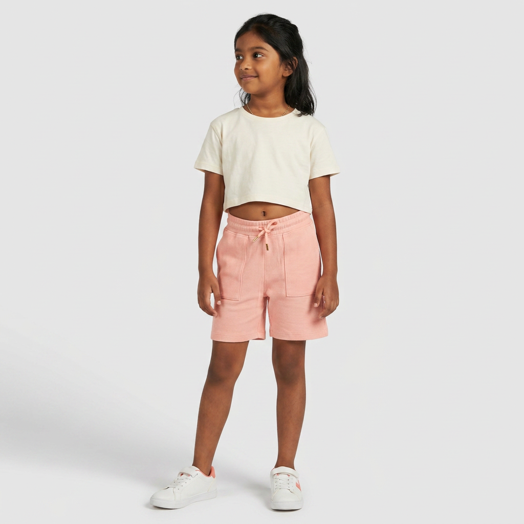 Girls Solid Active Shorts