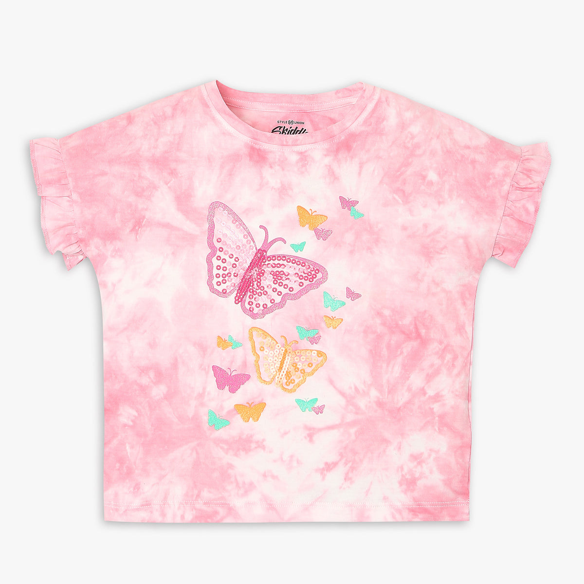 Girls Regular Fit Tie - Dye T-Shirt