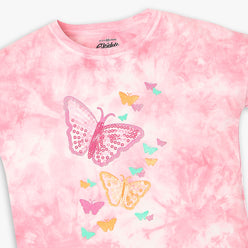 Girls Regular Fit Tie - Dye T-Shirt