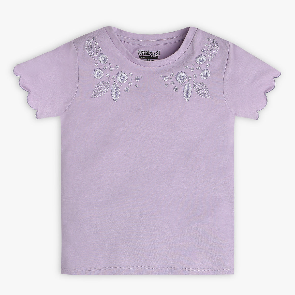 Girls Regular Fit Embroidered T-Shirt