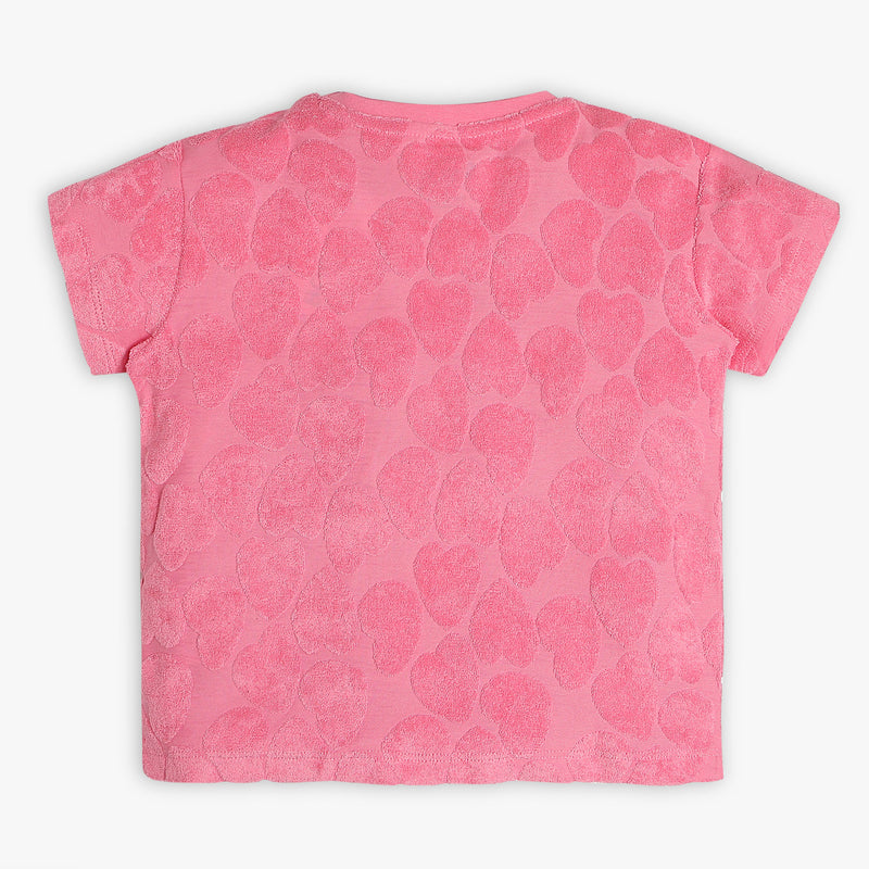 Girls Regular Fit Jacquard T-Shirt