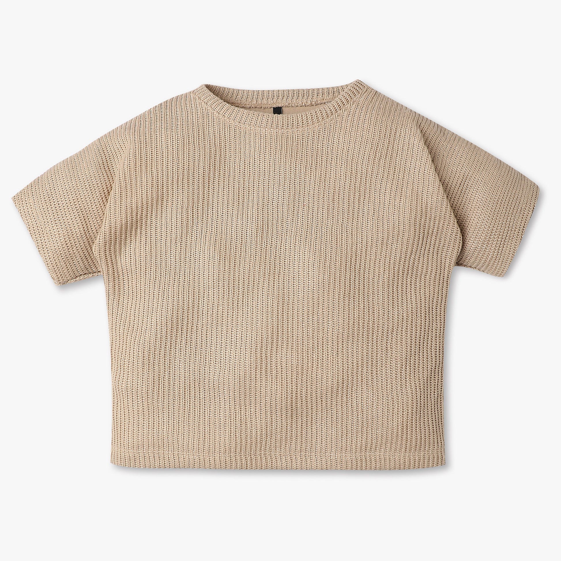 Girls Jacquard Weekend Scoop Neck Crop T-Shirt