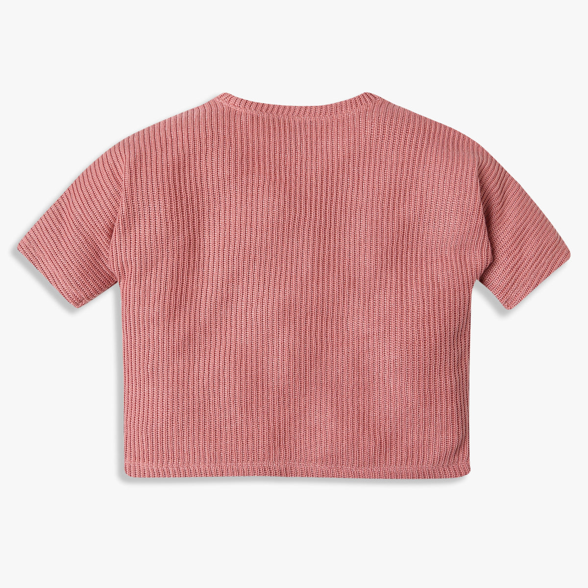 Girls Jacquard Weekend Scoop Neck Crop T-Shirt