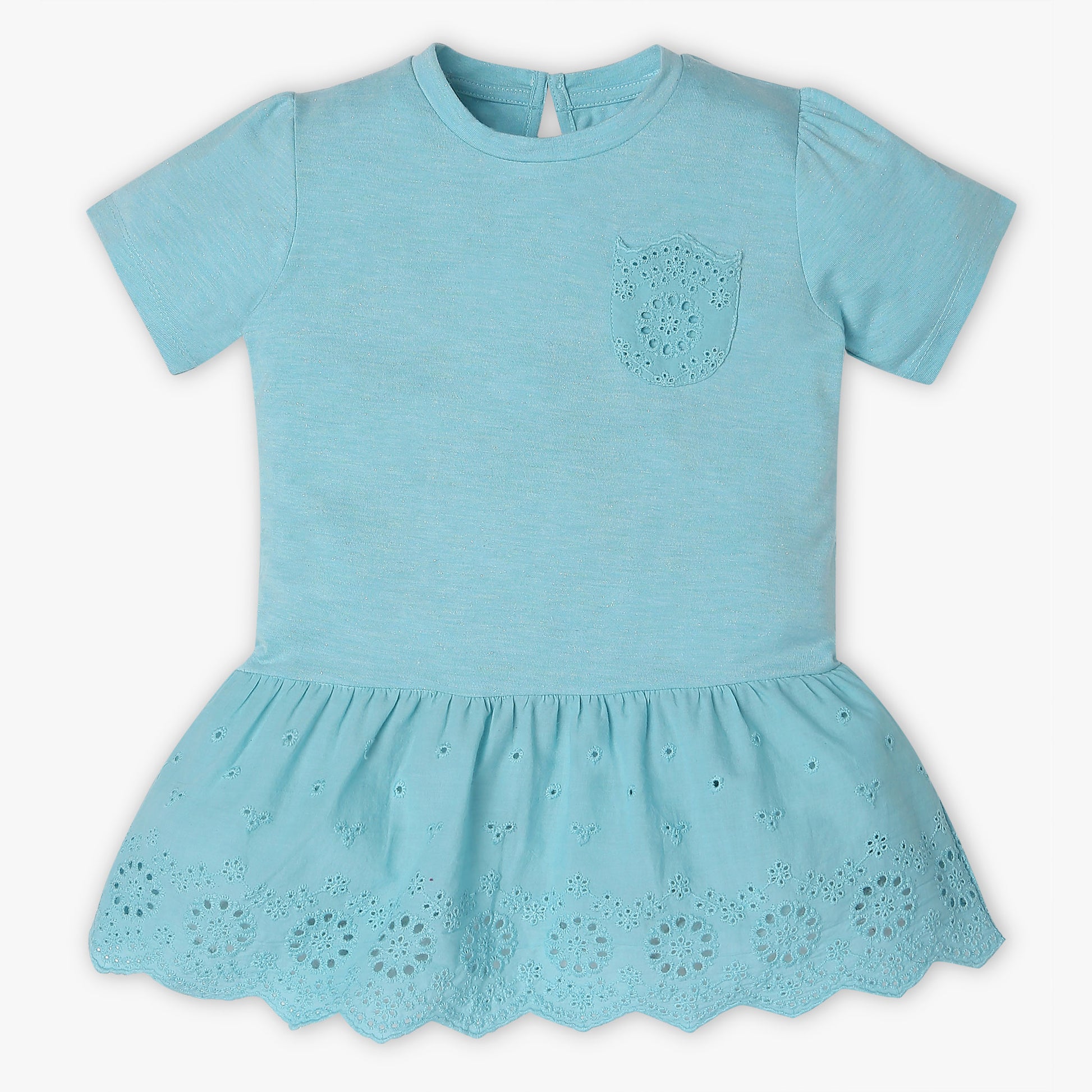 Girls Regular Fit Solid Scoop Neck Frock