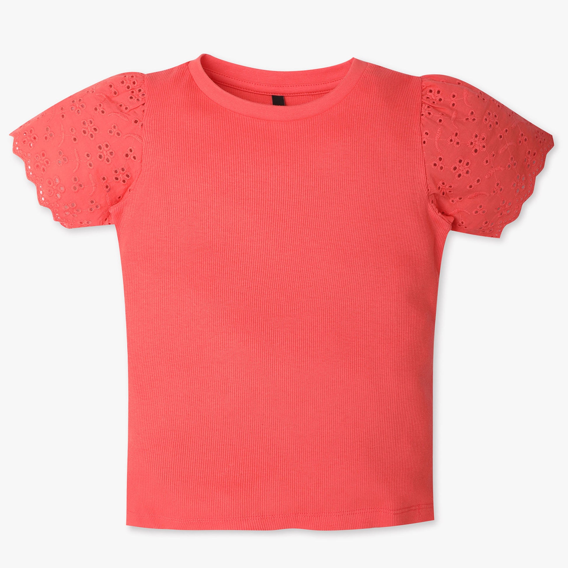 Girls Regular Fit Solid Crew Neck T-Shirt