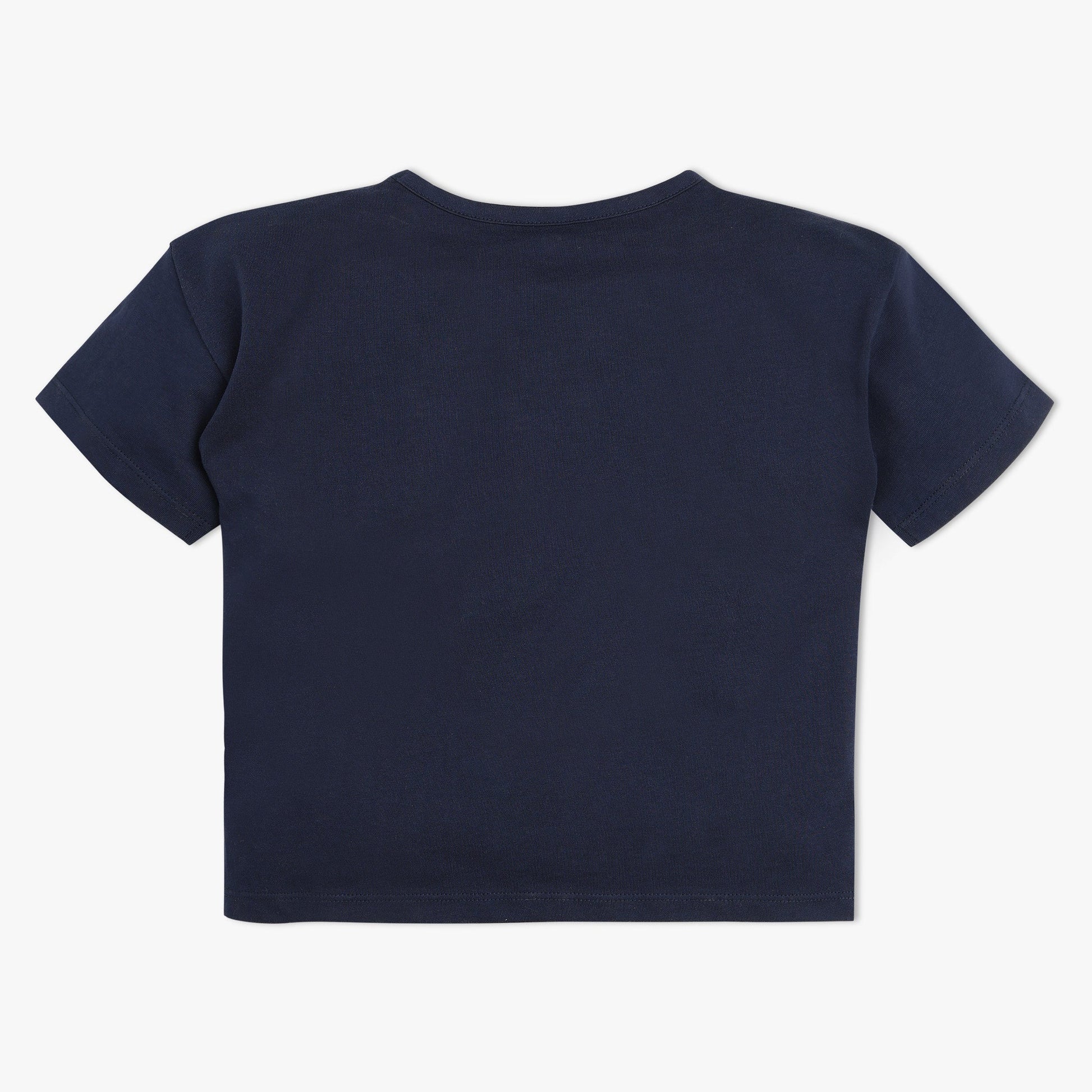 Girls Boxy Fit Solid Crew Neck Short Sleeve T-Shirt