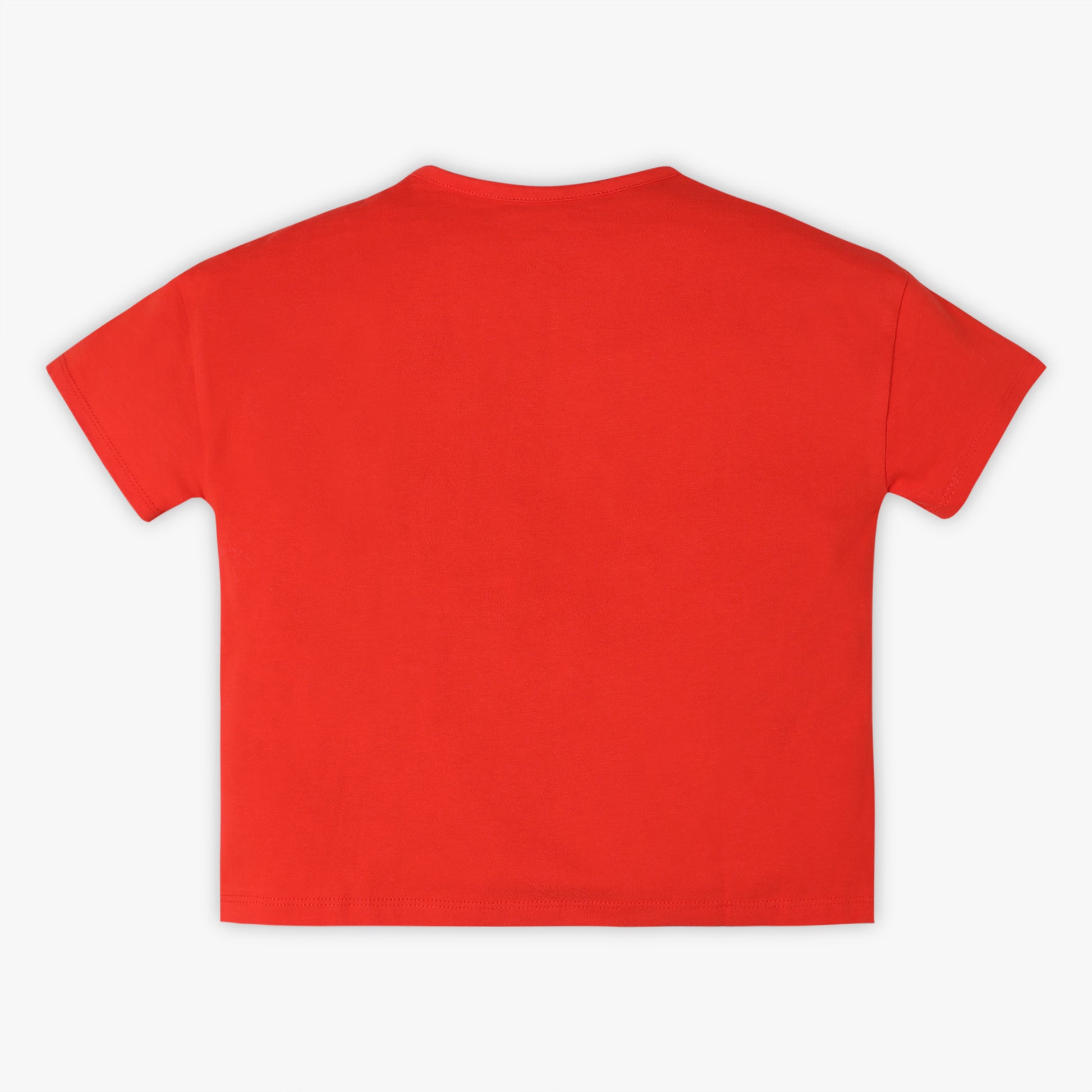 Girls Boxy Fit Solid Crew Neck Short Sleeve T-Shirt