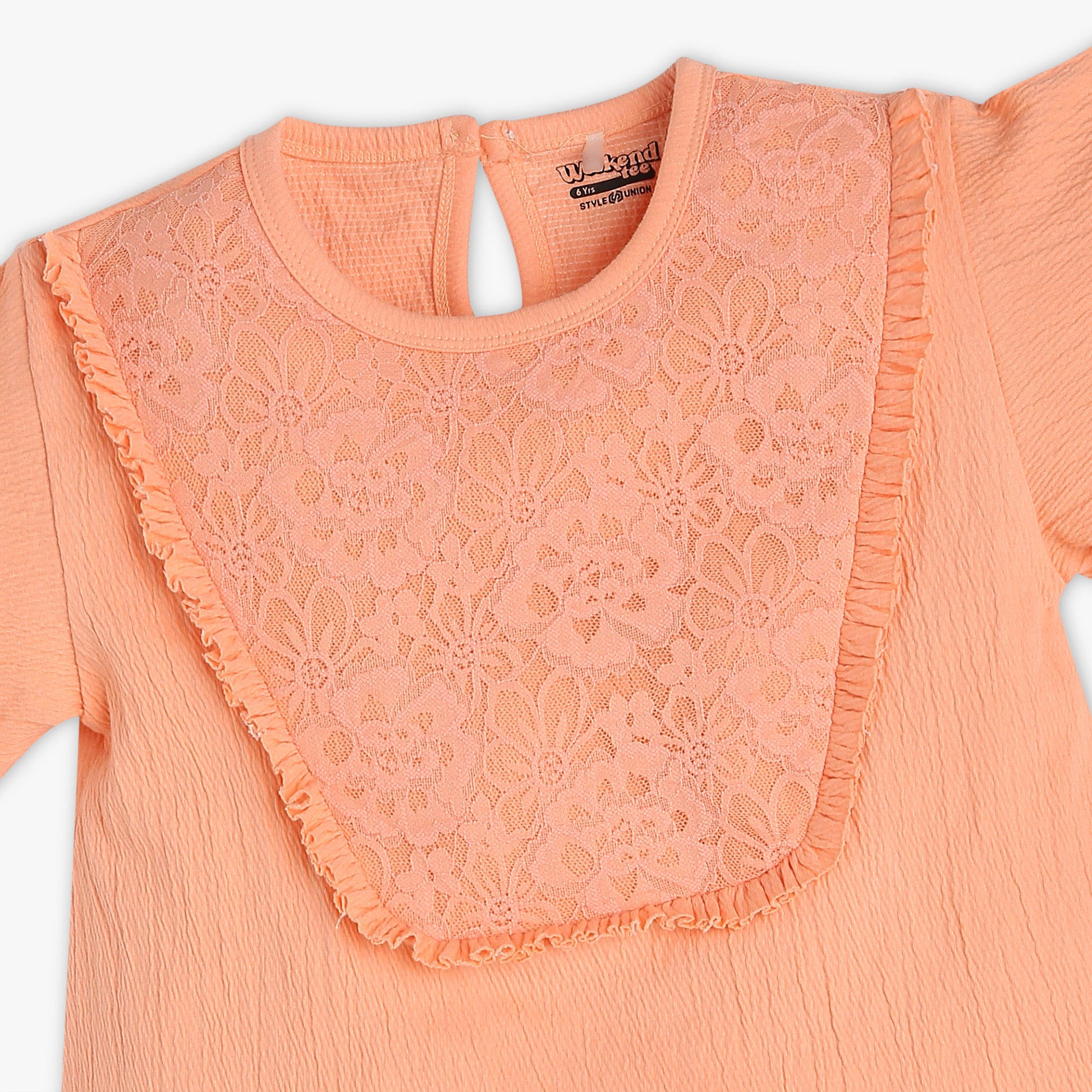 Girls Regular Fit Solid Scoop Neck Short Sleeve Crop Top