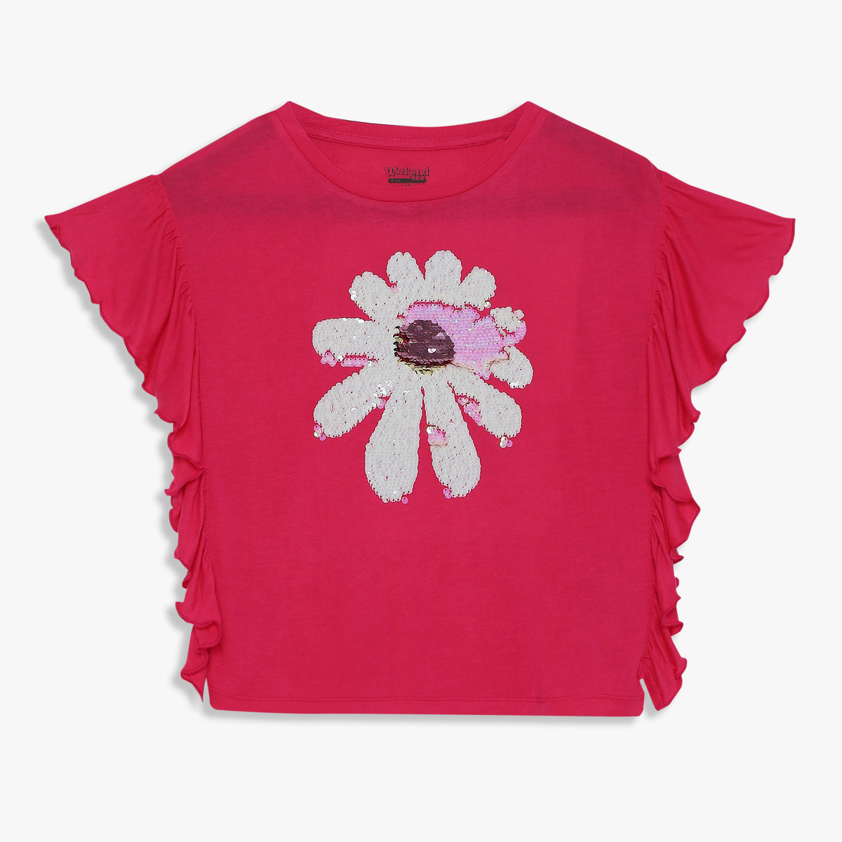 Girls Boxy Fit Embellished Scoop Neck T-Shirt