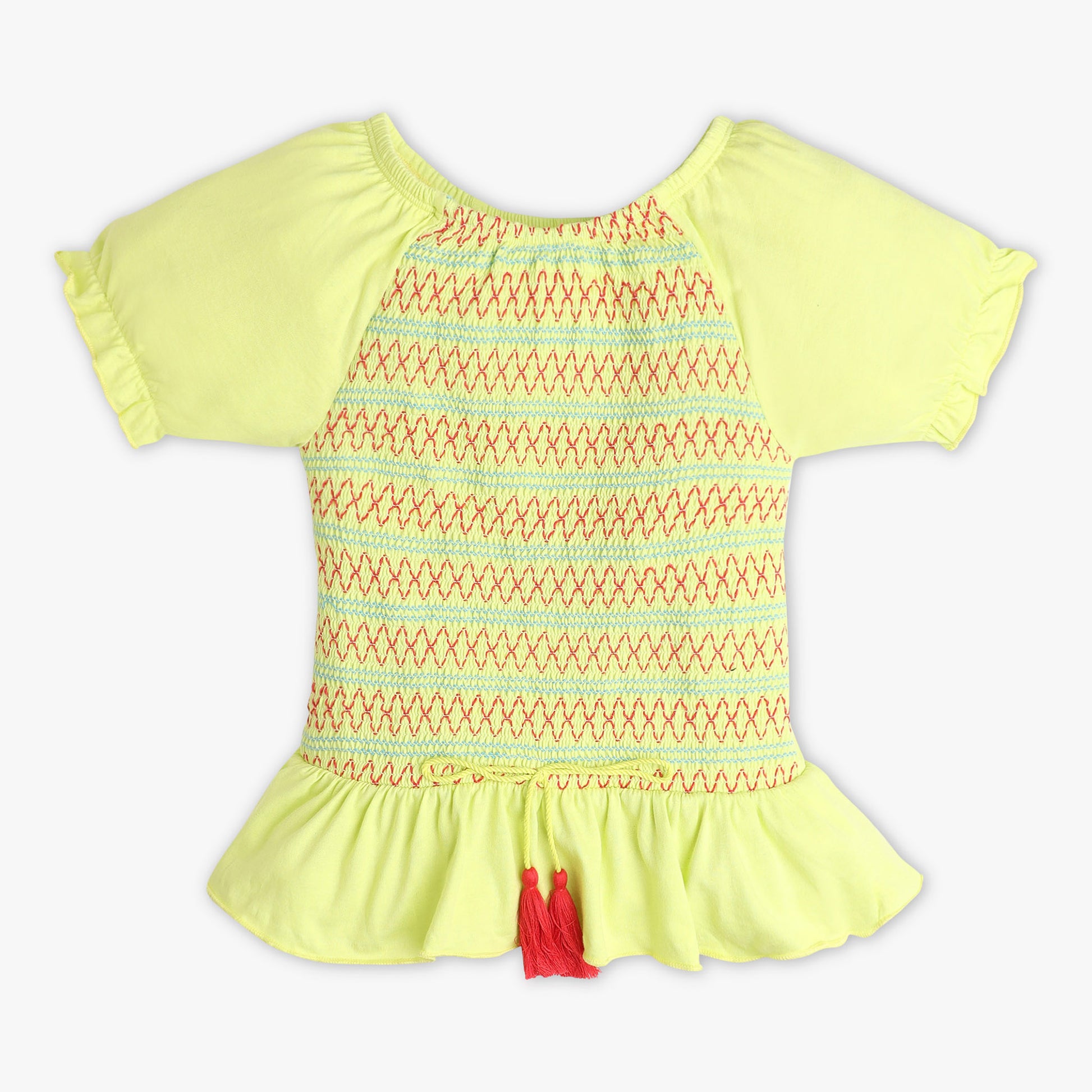 Girls Regular Fit Solid Crew Neck T-Shirt