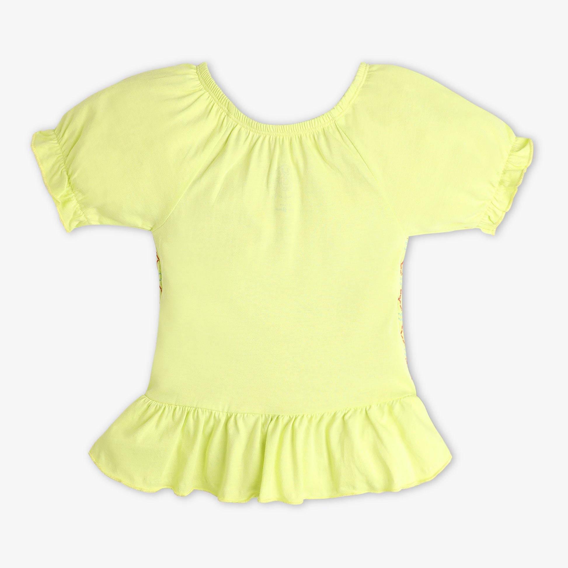 Girls Regular Fit Solid Crew Neck T-Shirt