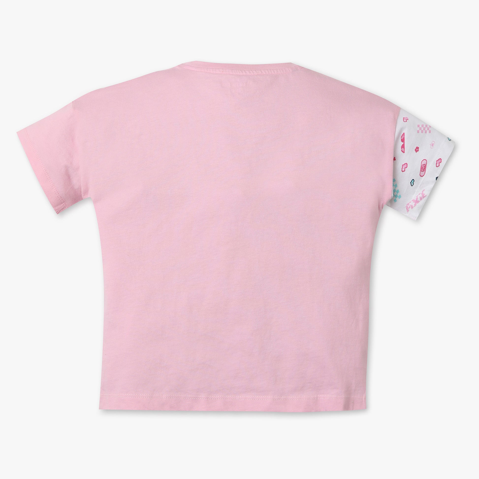 Girls Boxy Fit Cut and Sew Crew Neck T-Shirt