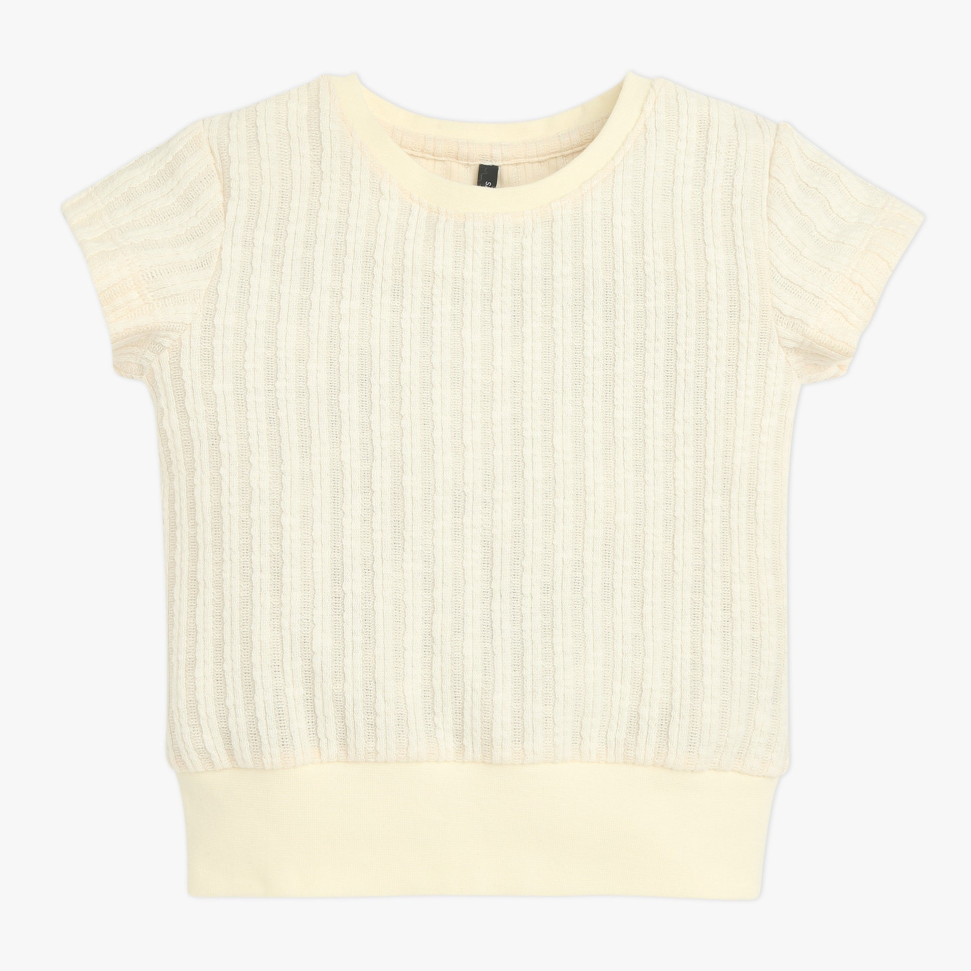 Girls Solid Round Neck T-Shirt