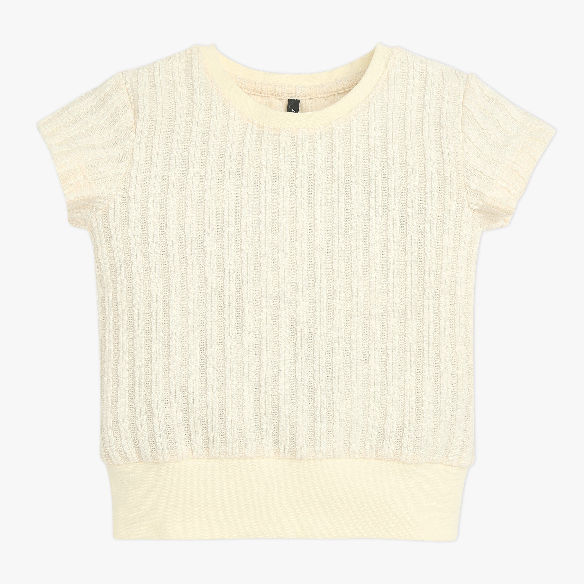 Girls Solid Round Neck T-Shirt