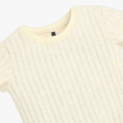 Girls Solid Round Neck T-Shirt