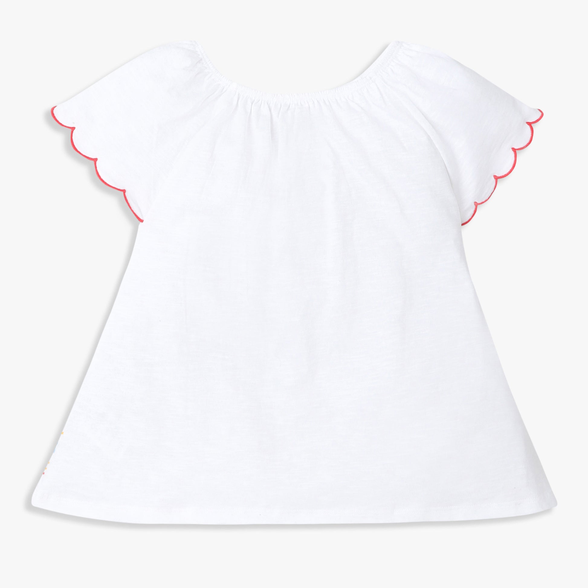 Girls Regular Fit Embroidered Round Neck T-Shirt
